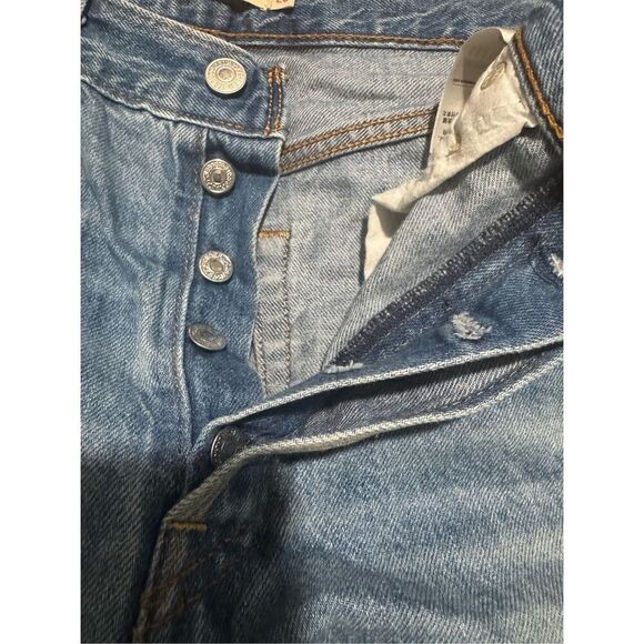 Levi’s Ribcage premium Straight ankle destroyed Knees W26 L27 - Picture 6 of 10